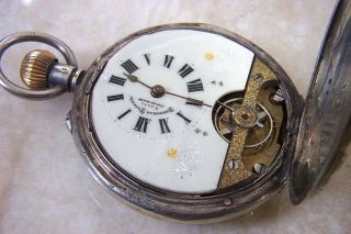 A Silver Hunter Cased Hebdomas 8 Day Pocket Watch C.  1912 For Repair