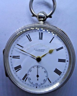 A Good Silver Pocket Watch By Graves Sheffield 1920