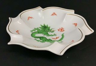 Meissen Porcelain Green Dragon Bowl