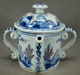 Michelle Erickson Colonial Williamsburg Blue & Red Delft Chinoiserie Posset Pot