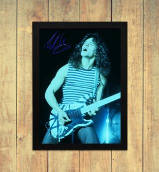 Eddie Van Halen V1 Signed Autograph Poster Print A4 A5 Frame