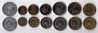 Djibouti - 7 Dif Unc Coins Set: 5 - 500 Francs 1991 - 2013 Years Bimetal
