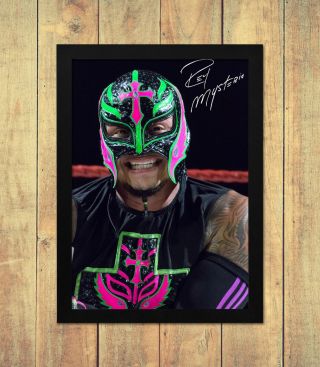 Rey Mysterio Wrestling V1 Signed Autograph Poster Print A4 A5 Frame