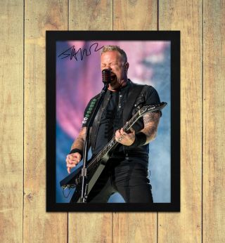 James Hetfield Metallica V1 Signed Autograph Poster Print A4 A5 Frame