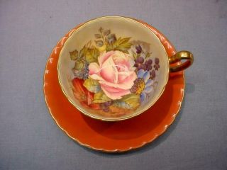 Aynsley Large Rose Teacup & Saucer - J.  A.  Bailey