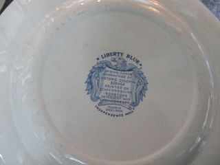 6 STAFFORDSHIRE LIBERTY BLUE INDEPENDENCE HALL 9 3/4 