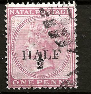 Natal South Africa (3) Victorian 1877 Sg 85a 1/2d On 1d O/print Good To Fine Usd