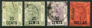 Hong Kong Qv 1891 (c) 20c/30c - $1/96c Sg 48/48a - 50 (cat.  £46.  50)