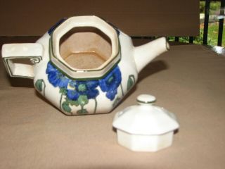 Antique teapot ROYAL DOULTON Art Noveau BLUE POPPIES D3226 3