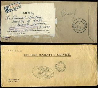 Gold Coast 1957 Post Office Stationery Registered Takoradi Turned Economy
