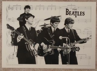 Beatles 1982 Heavy Stock Poster Silver Screen Facing Right