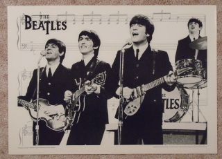 Beatles 1982 Heavy Stock Poster Silver Screen Facing Left