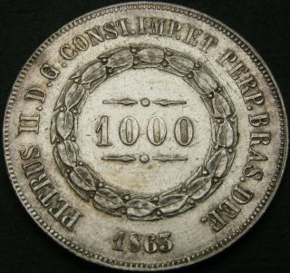 Brazil 1000 Reis 1863 - Silver - Vf/xf - 1840 ¤