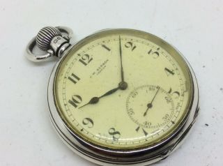 Antique Victorian Solid Silver J.  W.  Benson 15 Jewels Pocket Watch Fob