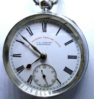 A Good Silver Pocket Watch By Graves Sheffield 1902