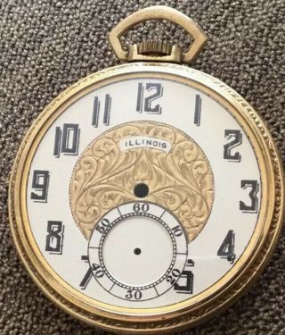 Nos Keystone Pocket Watch Case And Dial For The 12 Size Illinois Movements