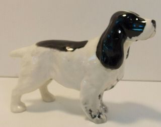 Htf Beswick England Setter Spaniel Hunting Dog Black White Porcelain Figurine