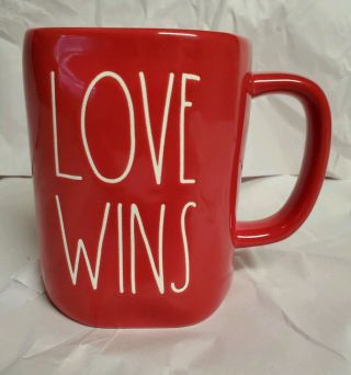 Rae Dunn By Magenta L/l " Love Wins " All - Red Coffee Mug Valentine 
