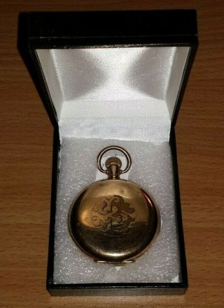 1930 Pocket Watch Gold Filled Dennison Full Hunter Case With Dominant Movement