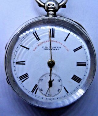 A Good Silver Pocket Watch By Graves Sheffield 1900