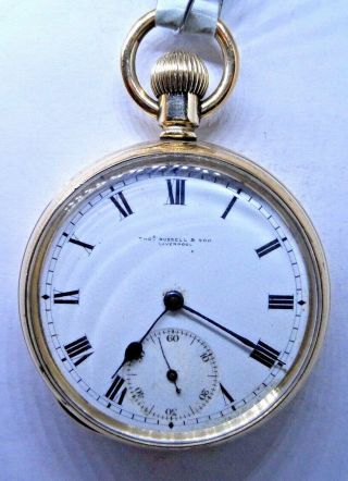 A Good Antique Pocket Watch By Russell Liverpool Circa 1920