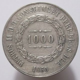 1000 Reis 1860 (brazil) Silver
