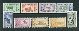 Falkland Islands 107 - 115 (fa702) Issues Of 1952,  Mnh,  Fvf,  Cv$69.  90