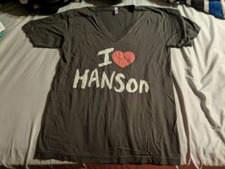 I Love Hanson T - Shirt Vneck Medium Vintage