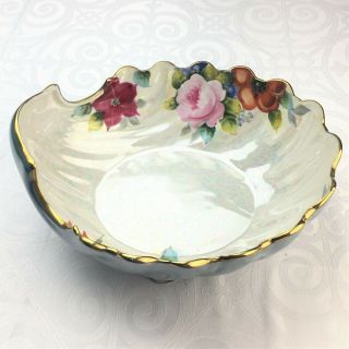 Japanese Lusterware Blue Green and Iridescent Clam Shell Fruit Bowl ca.  1924 2