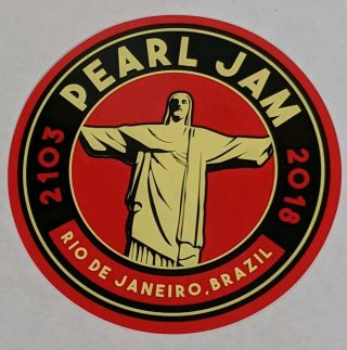 Pearl Jam Rio De Janeiro Sticker March 21 2018 South America Eddie Vedder Brazil