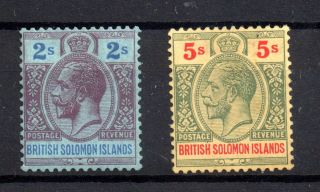 British Solomon Islands 1922 2/ - & 5/ - Mh Ws15836