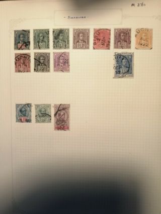 Old Album Page Of Stamps From Sarawak (ng Album Lot 165)