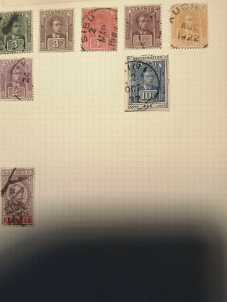 Old Album Page of Stamps from Sarawak (NG Album Lot 165) 3