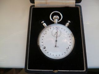 Vintage Three Button Lemania Stopwatch In Case