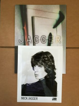 Mick Jagger Vintage Headshot Press Kit Photo With Biography And Folder