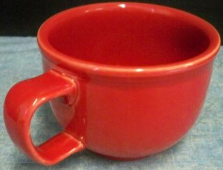 Homer Laughlin China Fiesta Ware Scarlet Red 4 Jumbo Flat Coffee Soup Mugs Usa