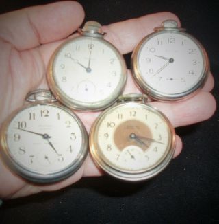 4 Antique Pocket Watches - One Price
