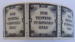 Entire Coil Roll,  U.  S.  Test Stamp For Testing Purposes Only Stamps Rare