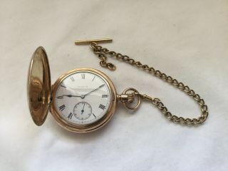 Vintage Elgin Rolled Gold Full Hunter Pocket Watch Needs Servicing