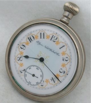 16s Elgin 15 Jewels Multi - Color Dial Display Case Pocket Watch,  Great Running