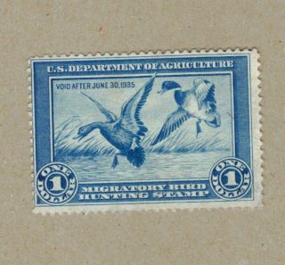 Us Federal Duck Hunting Stamp $1 - Mallards Rw1 And Rw2 1934 - 1935