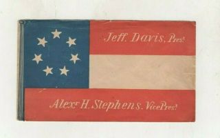 Confederate Flag Patriotic,  Jeff Davis,  Alexr Stephens,  Civil War Cover