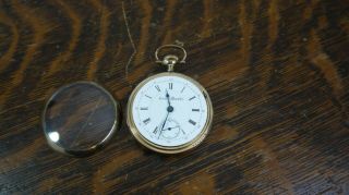 Columbus Watch Co.  16s Open Face Gold Filled Pocket Watch Parts/repairs 14