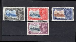 Gilbert & Ellis Islands; Silver Jubilee Set.  4 Stamps.  1936.  (sg 36 - 39).  Mm.