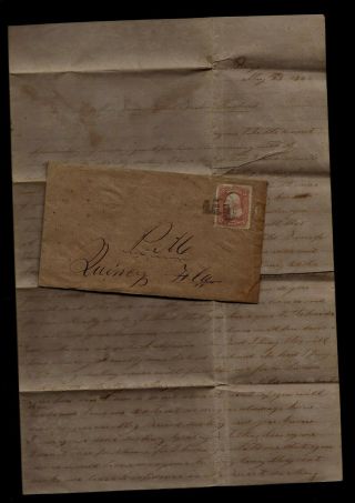 1866 Long Columbia,  Sc - Letter & Cover To The Postmaster Of Quincy,  Fl
