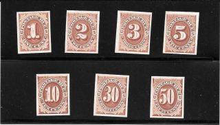 Proofs - J1 - 7 Postage Due 1879 On Card