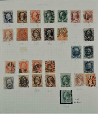 Usa America Stamps Selection Of 1870 - 71 Issues On Page (f81)