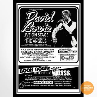 David Bowie Concert Poster Sydney,  Australia 1978.