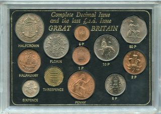 Great Britain Complete Decimal & Last L.  S.  D.  Issue 12 - Coin Set