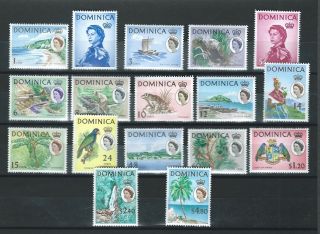 Dominica 1963/5 Umm Qeii Definitives Sg 162/78 (missing Sg 171a)